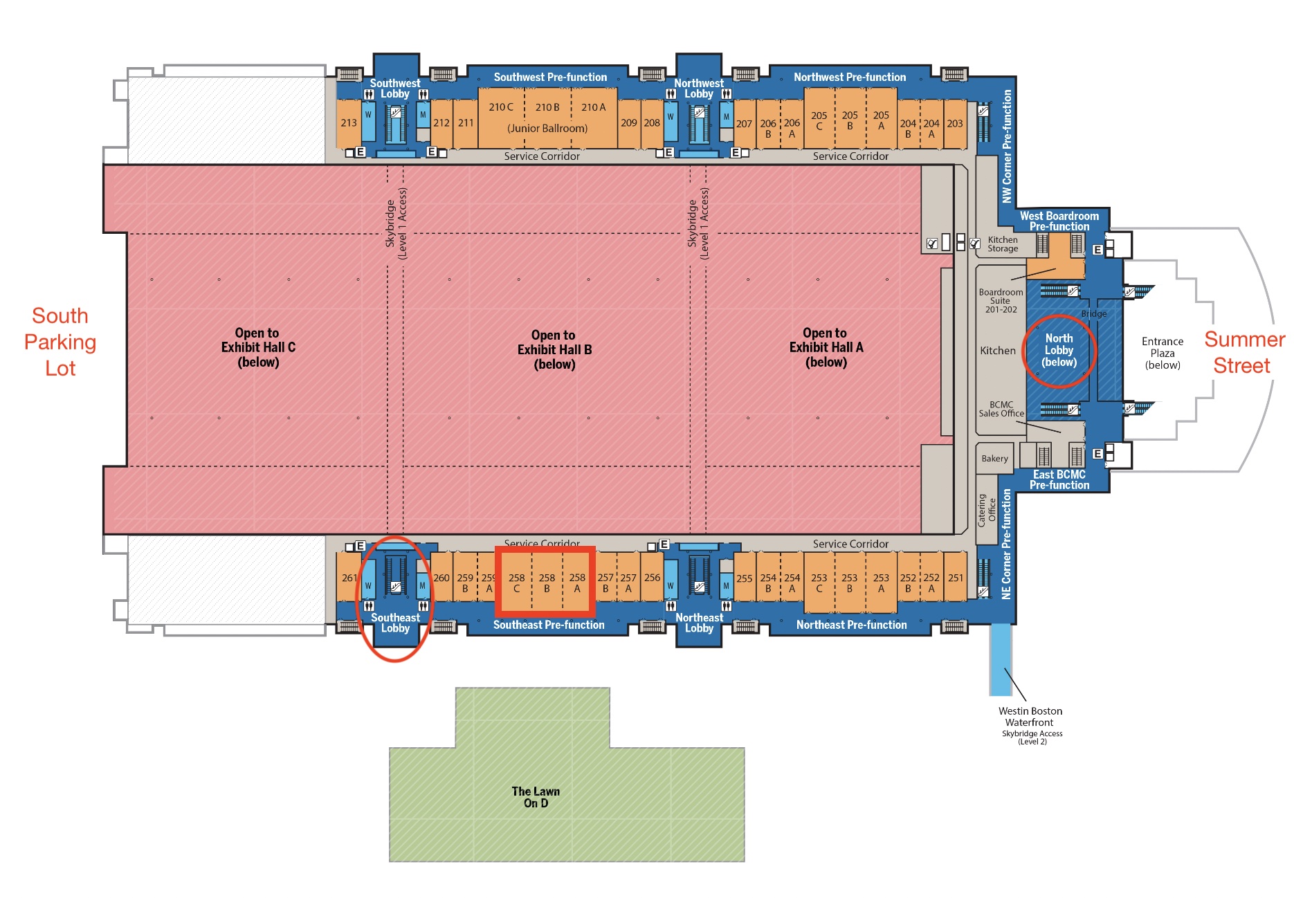 BCEC 258 Entrance Map