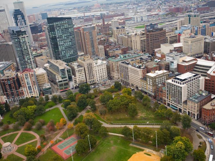 Overview shot of Boston City