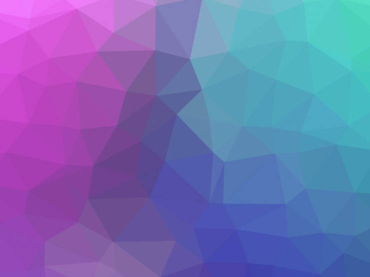 Geometric pattern featuring a gradient of purples, pinks, and blues