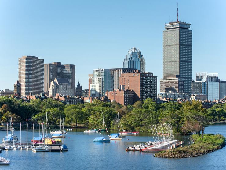 boston skyline on the esplanade