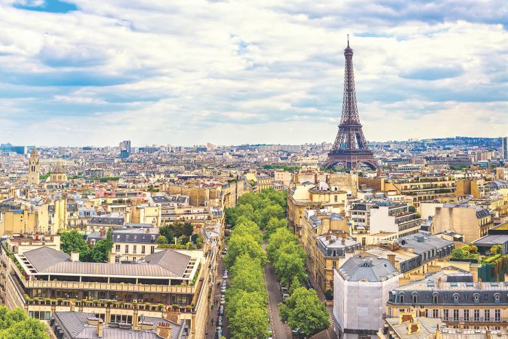 A view of Paris and the Eiffel Tower