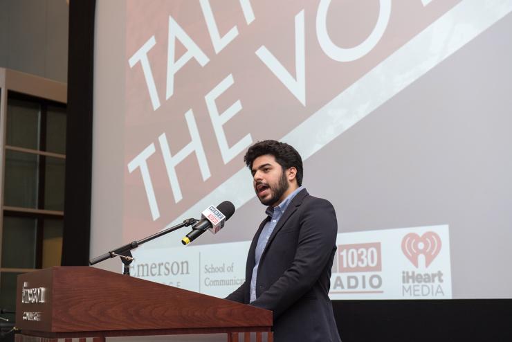 Student giving a speech