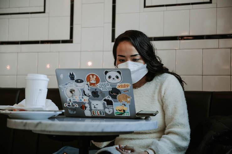 student on their computer