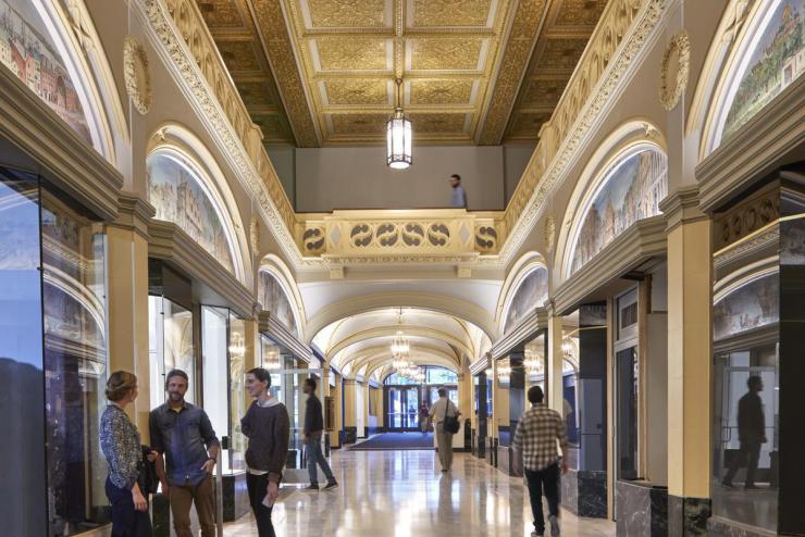 The grand lobby of the Little Building